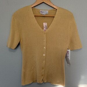 VTG Milano Short Sleeve Button Up Cardigan Women’s Large Old Stock Granny Core
